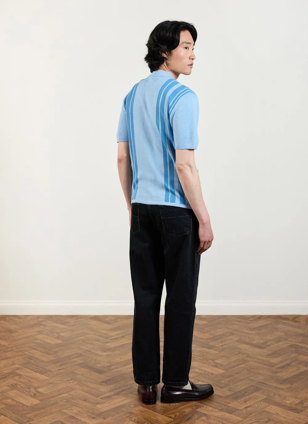 Striped Knitted Shirt | Percival x Ilaria | Blue