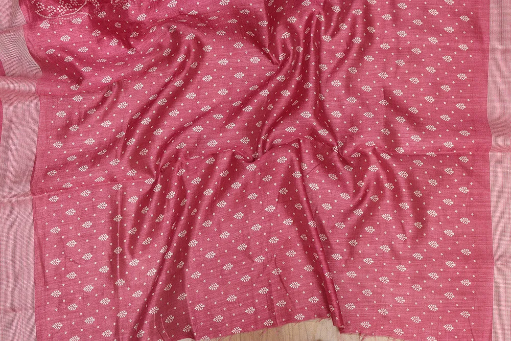 Stunning Pink Bandhani Silk Saree with Digital Print