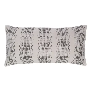 The Grey and Ivory Pixel Stitched Throw Pillow