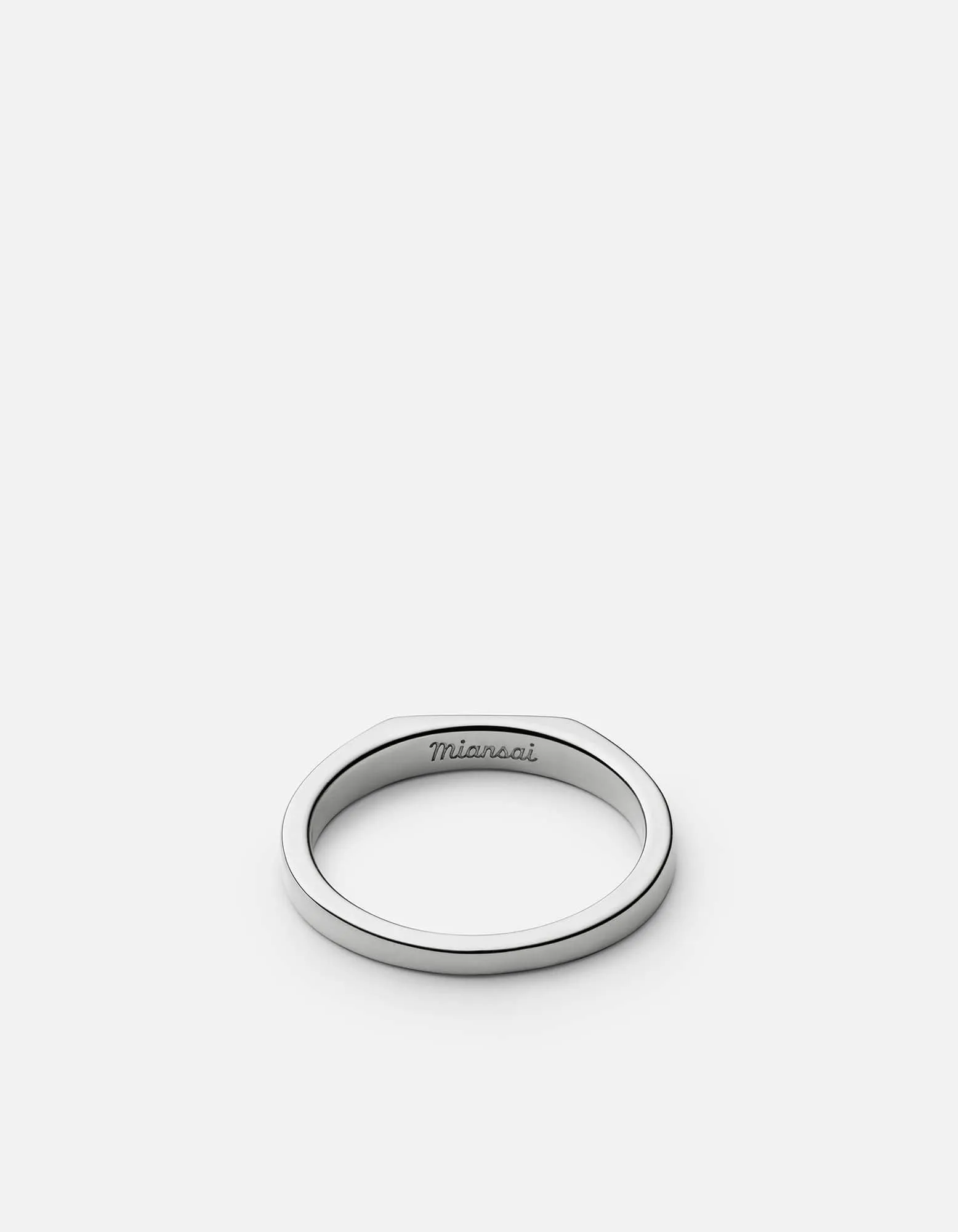 Thin Geo Pinky Ring, Sterling Silver
