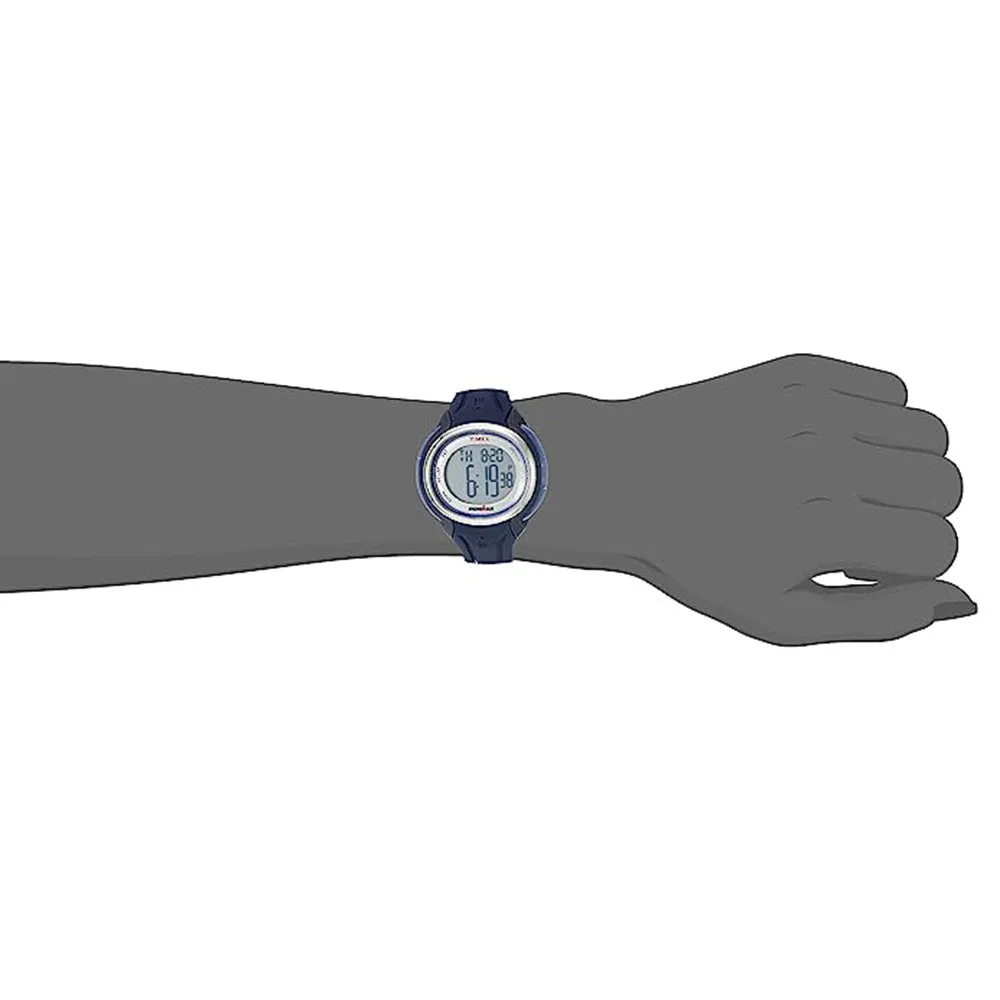 Timex Women's Gray Dial Blue Silicone Band Ironman Sleek 50 Digital Quartz Watch - TW5K905
