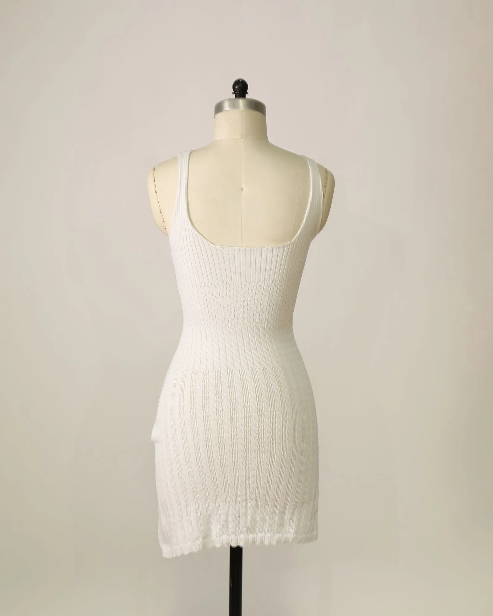 V-Neck Mini Dress - White