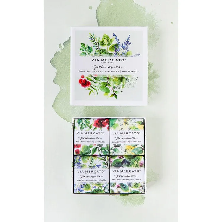 Via Mercato Primavera Soap 50G Four-Piece Gift Set- Fresh Herbs