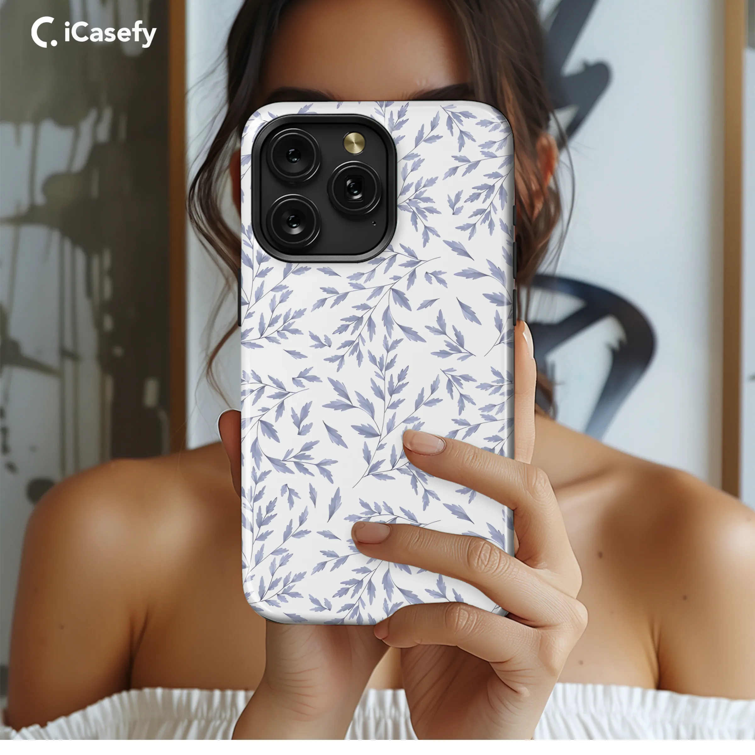 Vintage Floral Wildflower Blue Toile De Jouy Phone Case iPhone Samsung Cover Pixel 1830