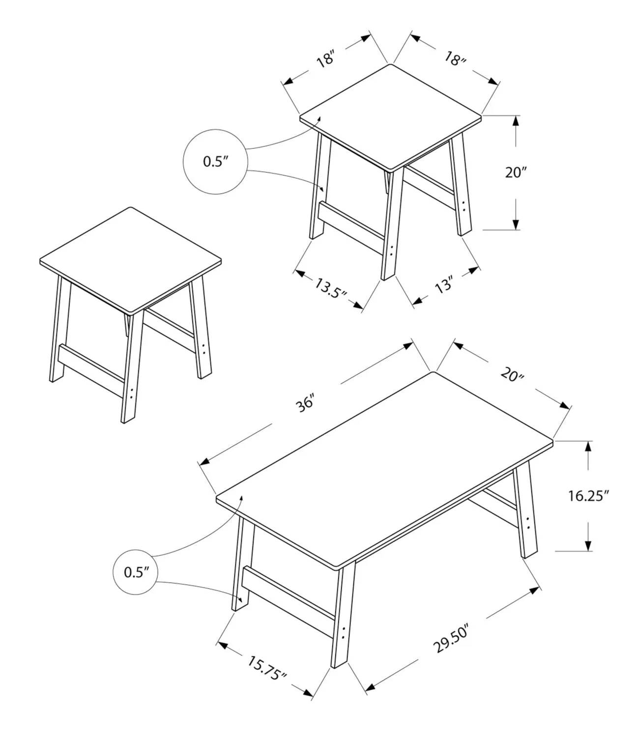 Waddington 3-Piece Coffee and Two End Tables Package - Taupe