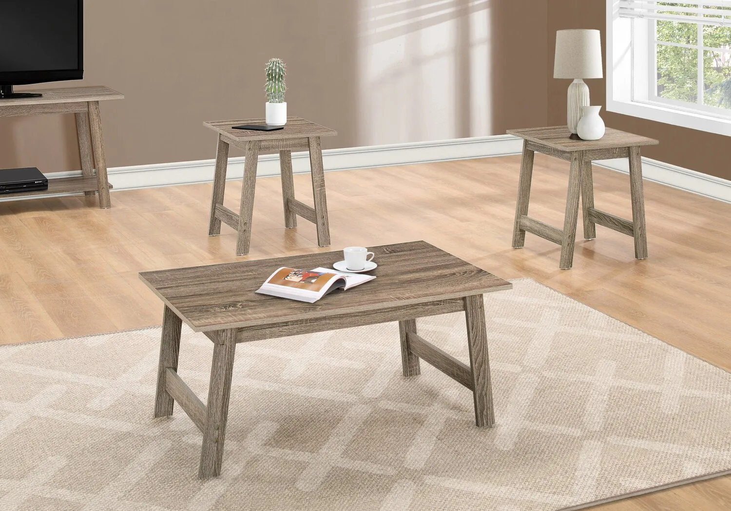 Waddington 3-Piece Coffee and Two End Tables Package - Taupe