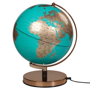 Wild & Wolf Globe Light 10 inch Metalic Copper Azure Blue