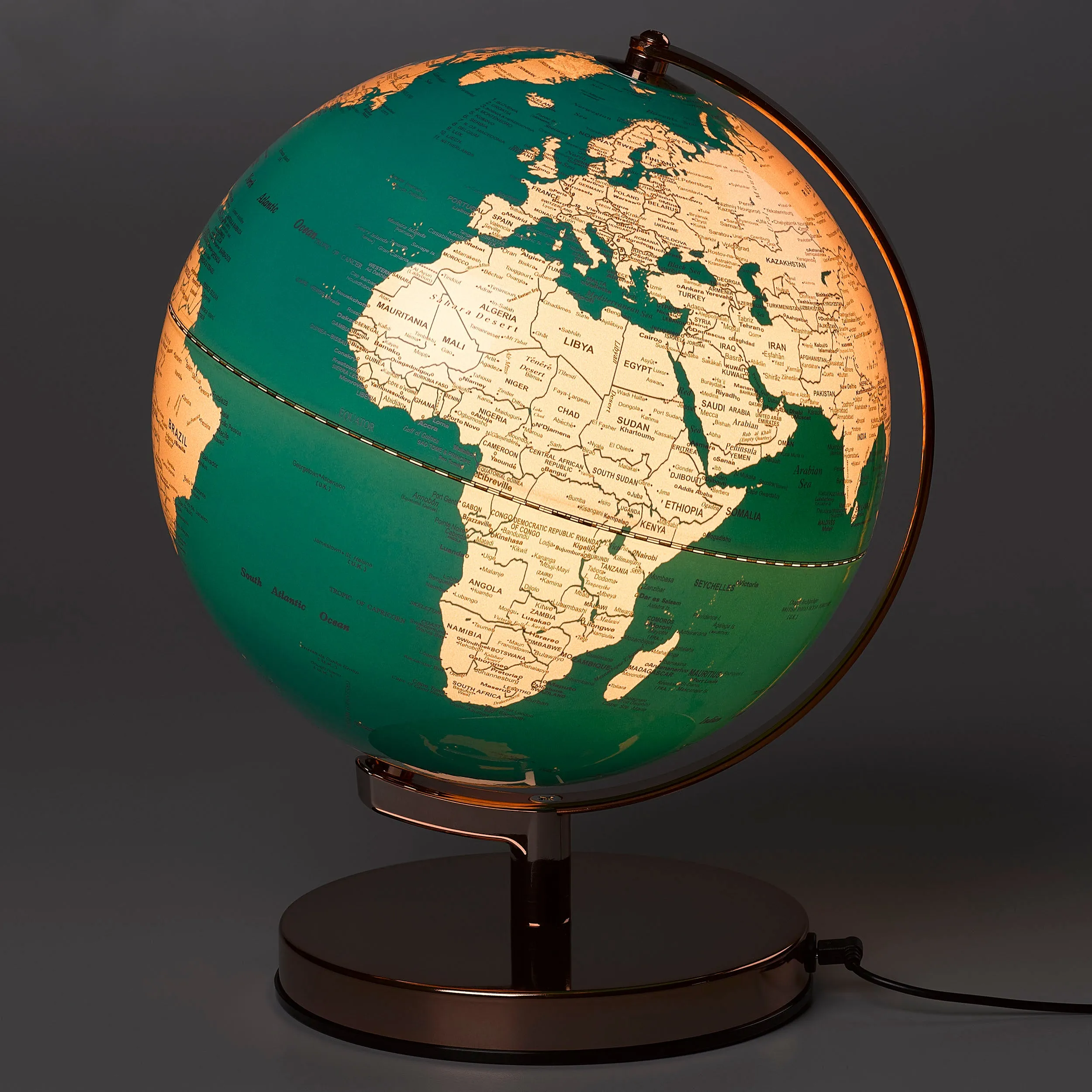 Wild & Wolf Globe Light 10 inch Metalic Copper Azure Blue