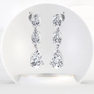 Wynn - Oval and Pear Shape Diamond Drop Earrings