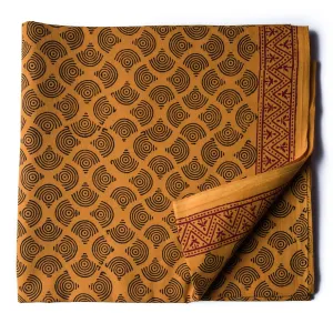 Yellow & Black Bagh Handblock Printed Cotton Fabric